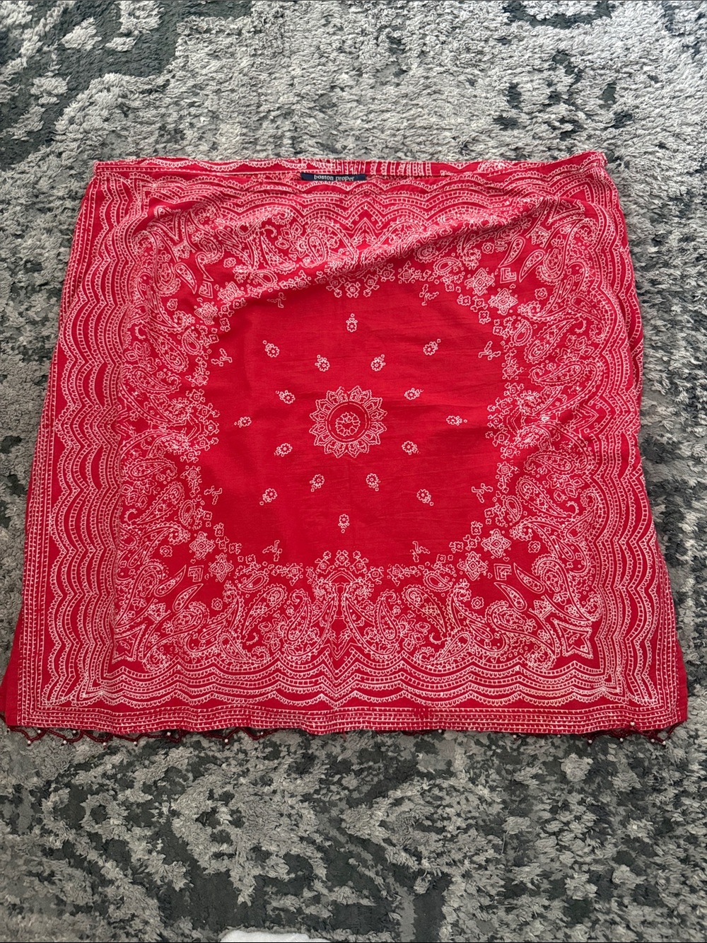 Boston Proper Red Bandana Print Mini Skirt